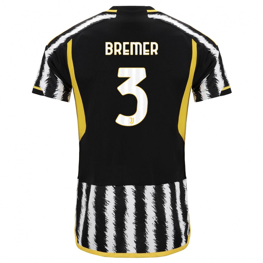 Kandiny Niño Camiseta Bremer #3 Blanco Negro 1ª Equipación 2023/24 La Camisa