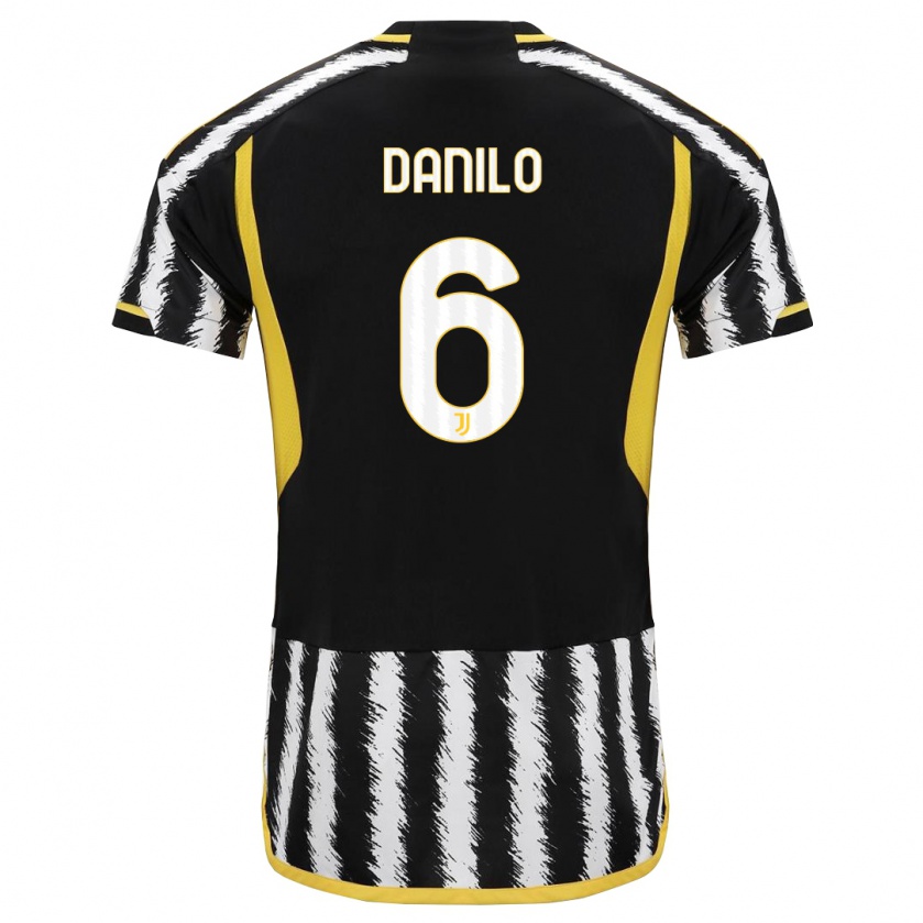 Kandiny Niño Camiseta Danilo #6 Blanco Negro 1ª Equipación 2023/24 La Camisa