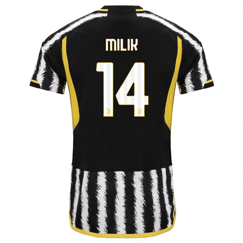 Kandiny Niño Camiseta Arkadiusz Milik #14 Blanco Negro 1ª Equipación 2023/24 La Camisa