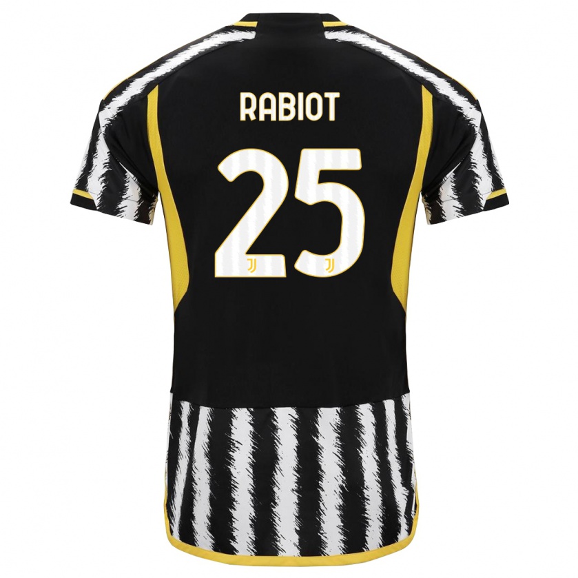 Kandiny Bambino Maglia Adrien Rabiot #25 Nero Bianco Kit Gara Home 2023/24 Maglietta