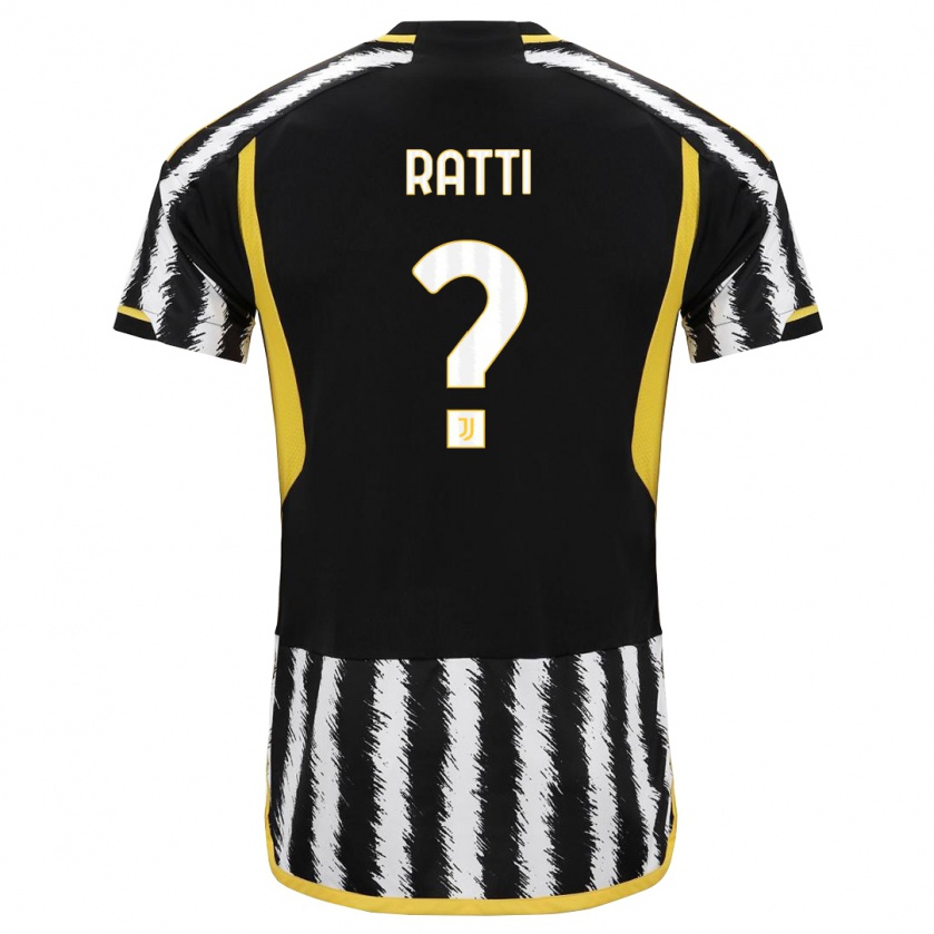 Kandiny Niño Camiseta Leonardo Ratti #0 Blanco Negro 1ª Equipación 2023/24 La Camisa