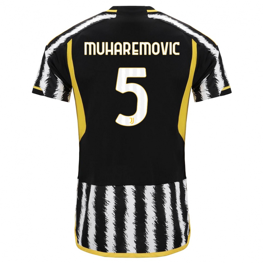 Kandiny Kinderen Tarik Muharemovic #5 Zwart Wit Thuisshirt Thuistenue 2023/24 T-Shirt België