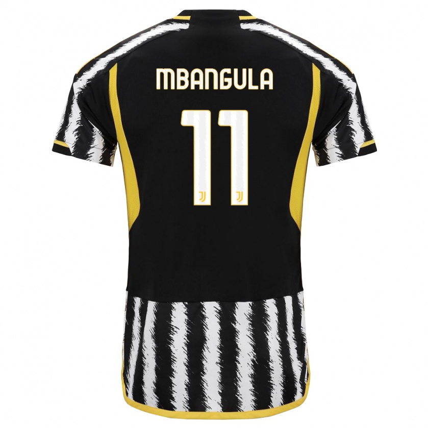 Kandiny Niño Camiseta Samuel Mbangula #11 Blanco Negro 1ª Equipación 2023/24 La Camisa