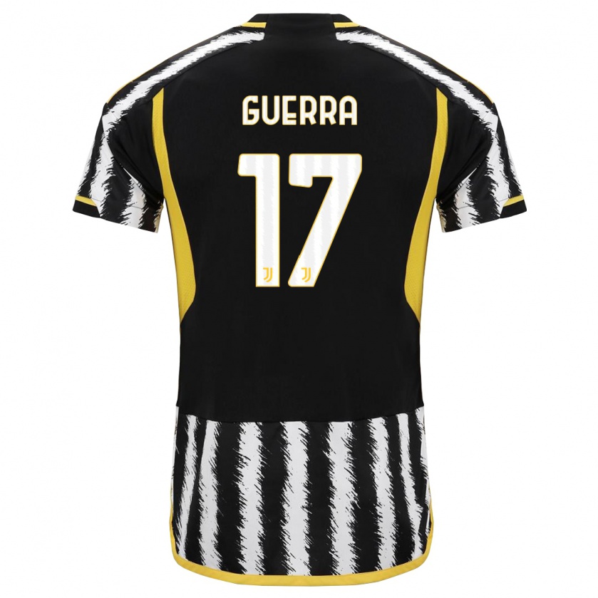 Kandiny Niño Camiseta Simone Guerra #17 Blanco Negro 1ª Equipación 2023/24 La Camisa