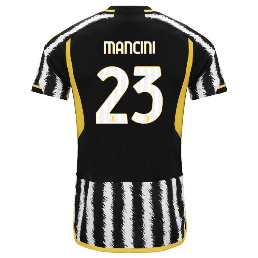 Kandiny Kinderen Tommaso Mancini #23 Zwart Wit Thuisshirt Thuistenue 2023/24 T-Shirt België