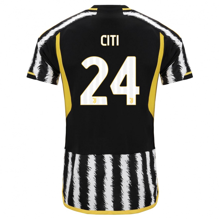 Kandiny Niño Camiseta Alessandro Citi #24 Blanco Negro 1ª Equipación 2023/24 La Camisa