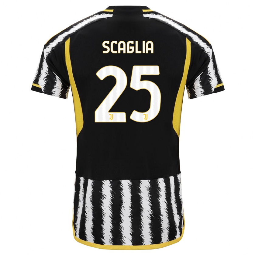 Kandiny Bambino Maglia Simone Scaglia #25 Nero Bianco Kit Gara Home 2023/24 Maglietta