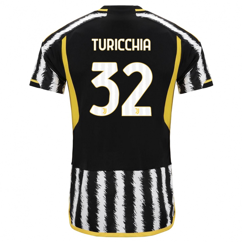 Kandiny Kinderen Riccardo Turicchia #32 Zwart Wit Thuisshirt Thuistenue 2023/24 T-Shirt België