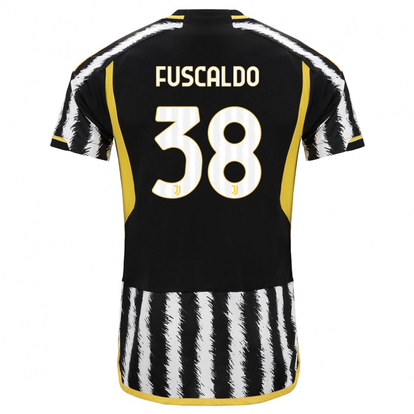 Kandiny Kinderen Matteo Fuscaldo #38 Zwart Wit Thuisshirt Thuistenue 2023/24 T-Shirt België