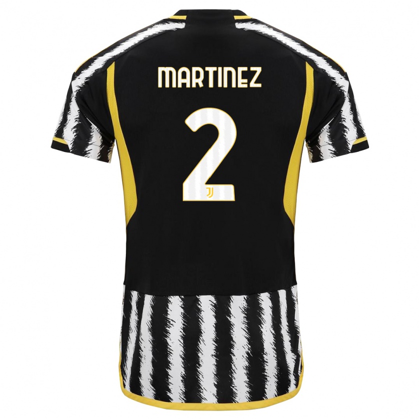 Kandiny Niño Camiseta Bruno Martinez #2 Blanco Negro 1ª Equipación 2023/24 La Camisa