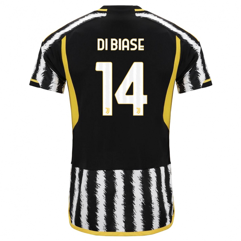 Kandiny Kinderen Gianmarco Di Biase #14 Zwart Wit Thuisshirt Thuistenue 2023/24 T-Shirt België