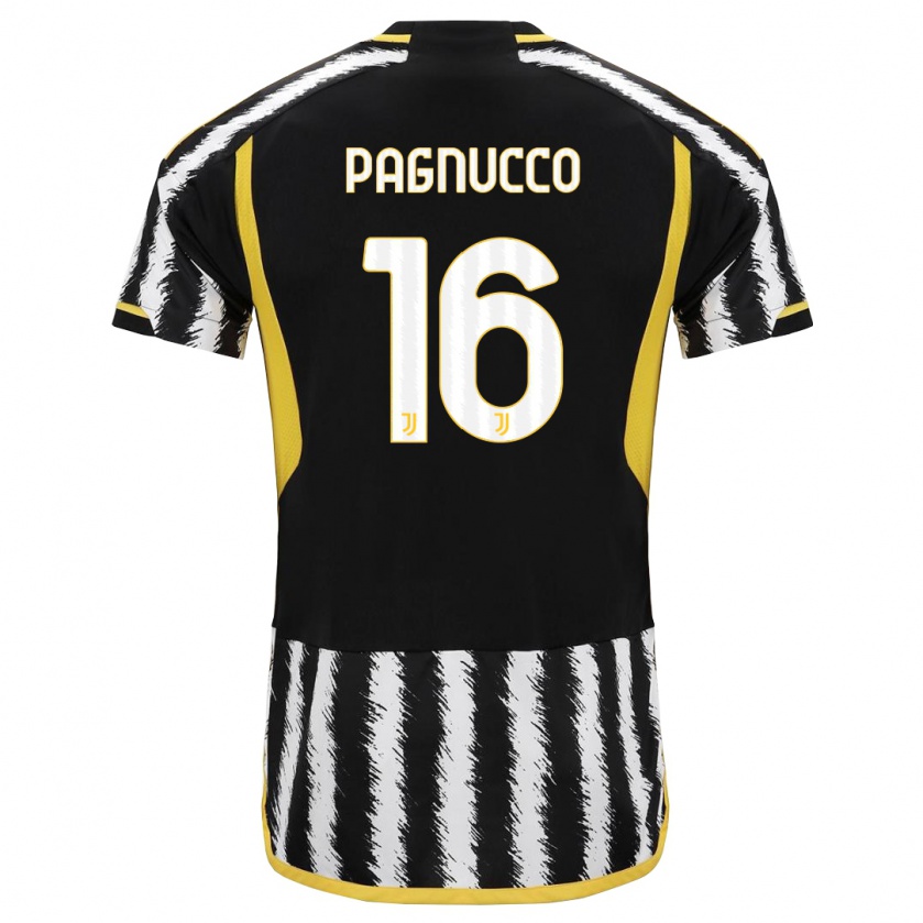 Kandiny Niño Camiseta Filippo Pagnucco #16 Blanco Negro 1ª Equipación 2023/24 La Camisa