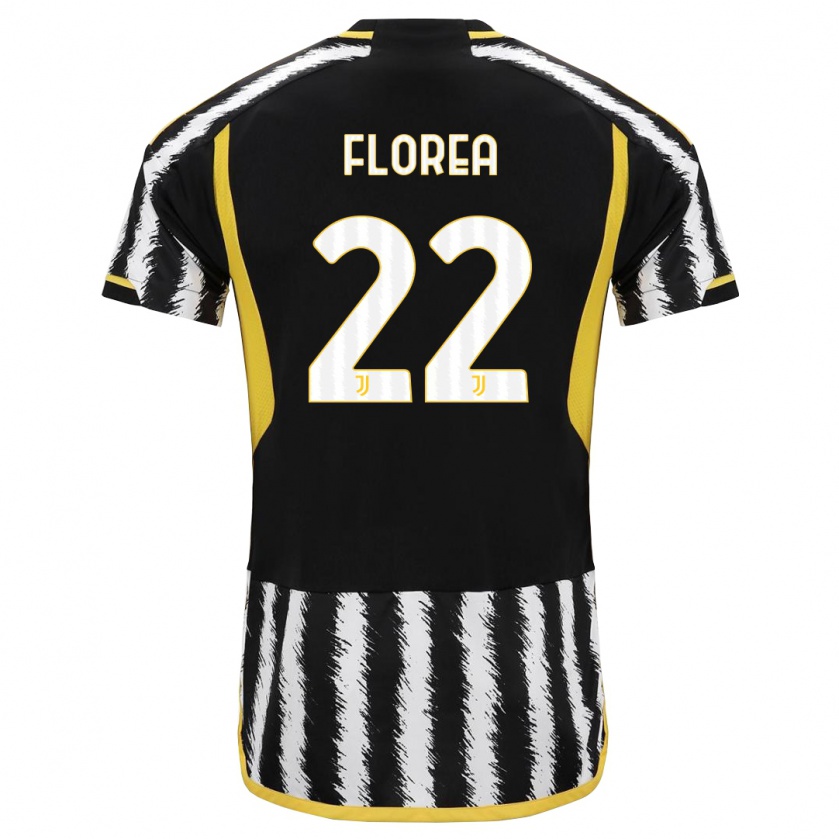 Kandiny Kinderen Andrei Florea #22 Zwart Wit Thuisshirt Thuistenue 2023/24 T-Shirt België