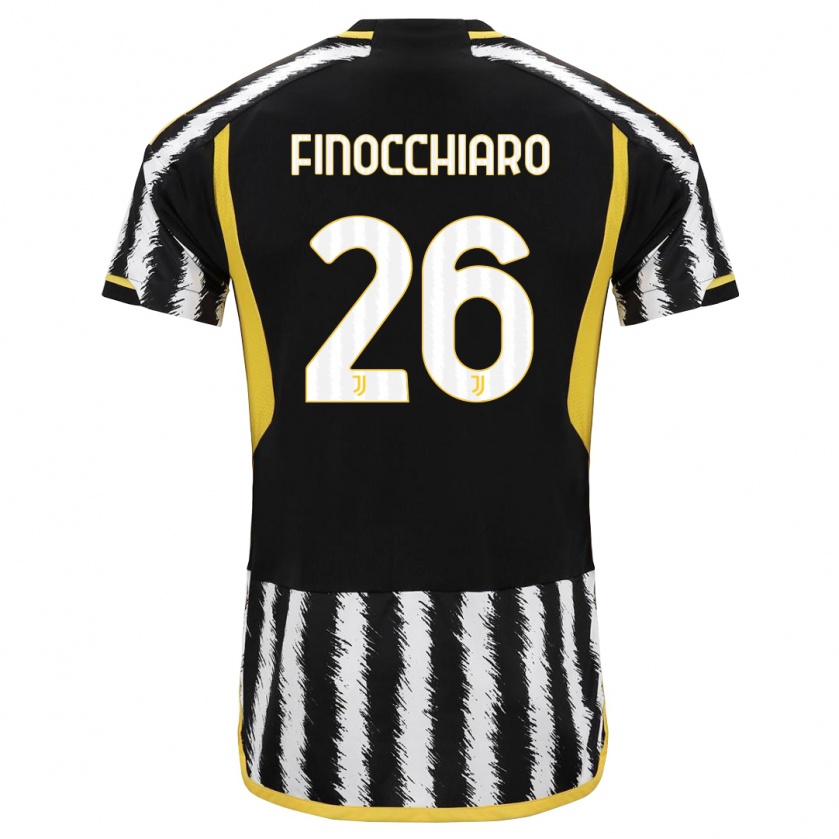 Kandiny Niño Camiseta Gabriele Finocchiaro #26 Blanco Negro 1ª Equipación 2023/24 La Camisa