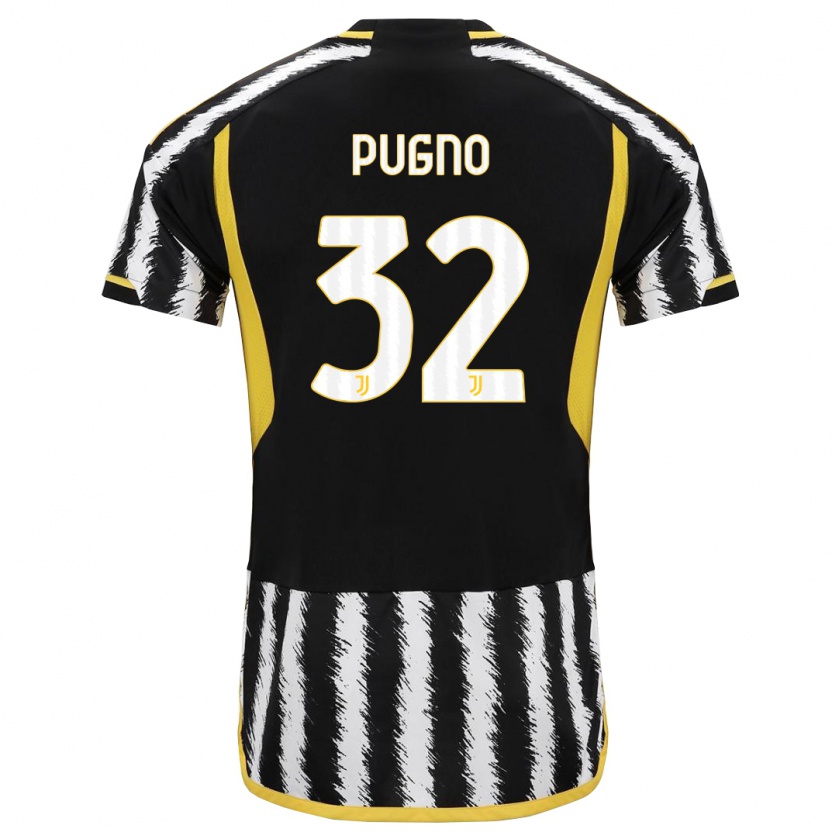 Kandiny Kinderen Diego Pugno #32 Zwart Wit Thuisshirt Thuistenue 2023/24 T-Shirt België