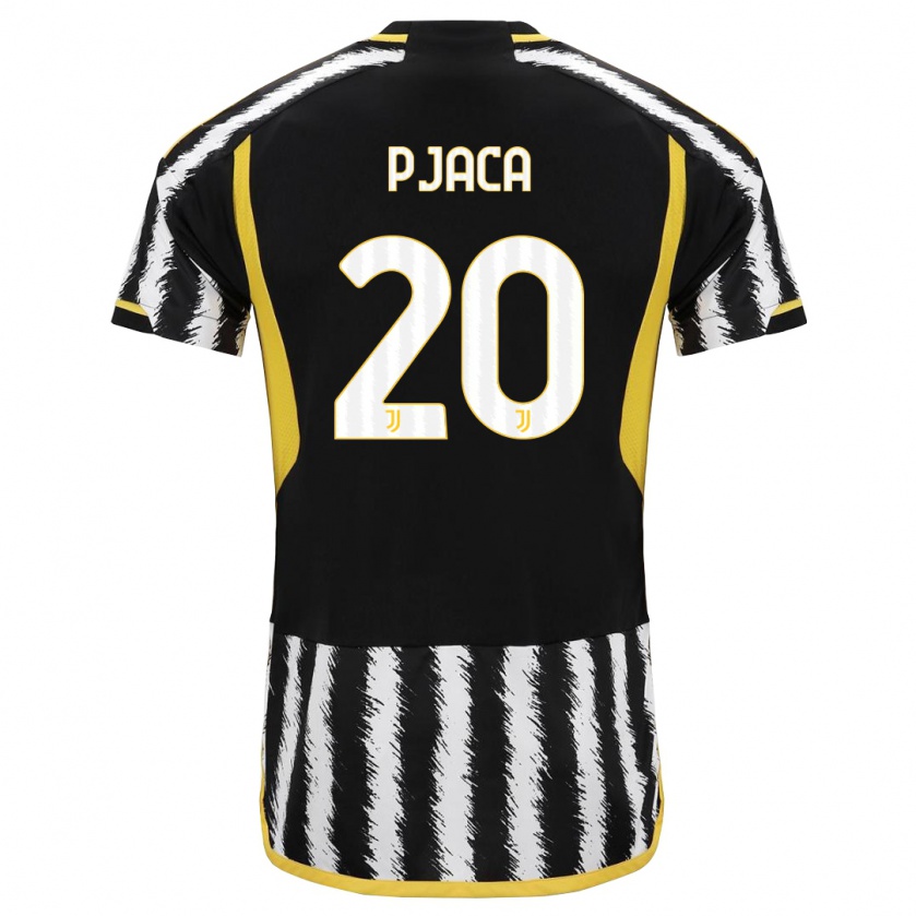 Kandiny Niño Camiseta Marko Pjaca #20 Blanco Negro 1ª Equipación 2023/24 La Camisa