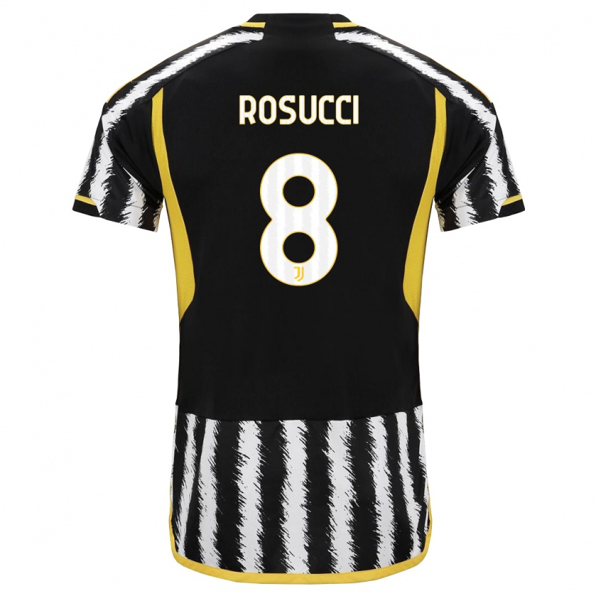 Kandiny Niño Camiseta Martina Rosucci #8 Blanco Negro 1ª Equipación 2023/24 La Camisa