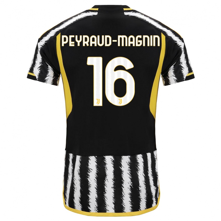 Kandiny Kinderen Pauline Peyraud-Magnin #16 Zwart Wit Thuisshirt Thuistenue 2023/24 T-Shirt België