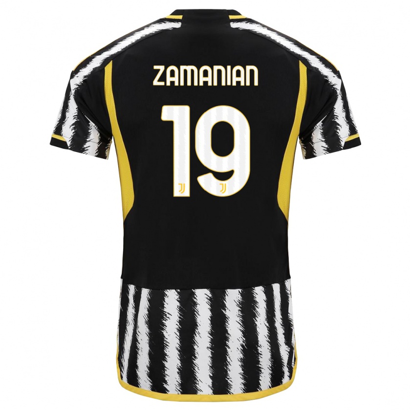 Kandiny Niño Camiseta Annahita Zamanian #19 Blanco Negro 1ª Equipación 2023/24 La Camisa