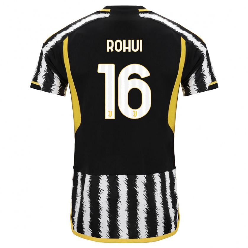 Kandiny Niño Camiseta Jonas Rohui #16 Blanco Negro 1ª Equipación 2023/24 La Camisa