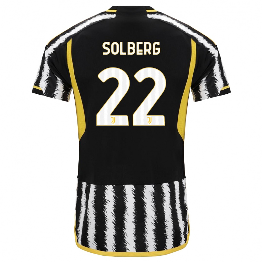 Kandiny Kinder Elias Solberg #22 Schwarz-Weiss Heimtrikot Trikot 2023/24 T-Shirt Österreich