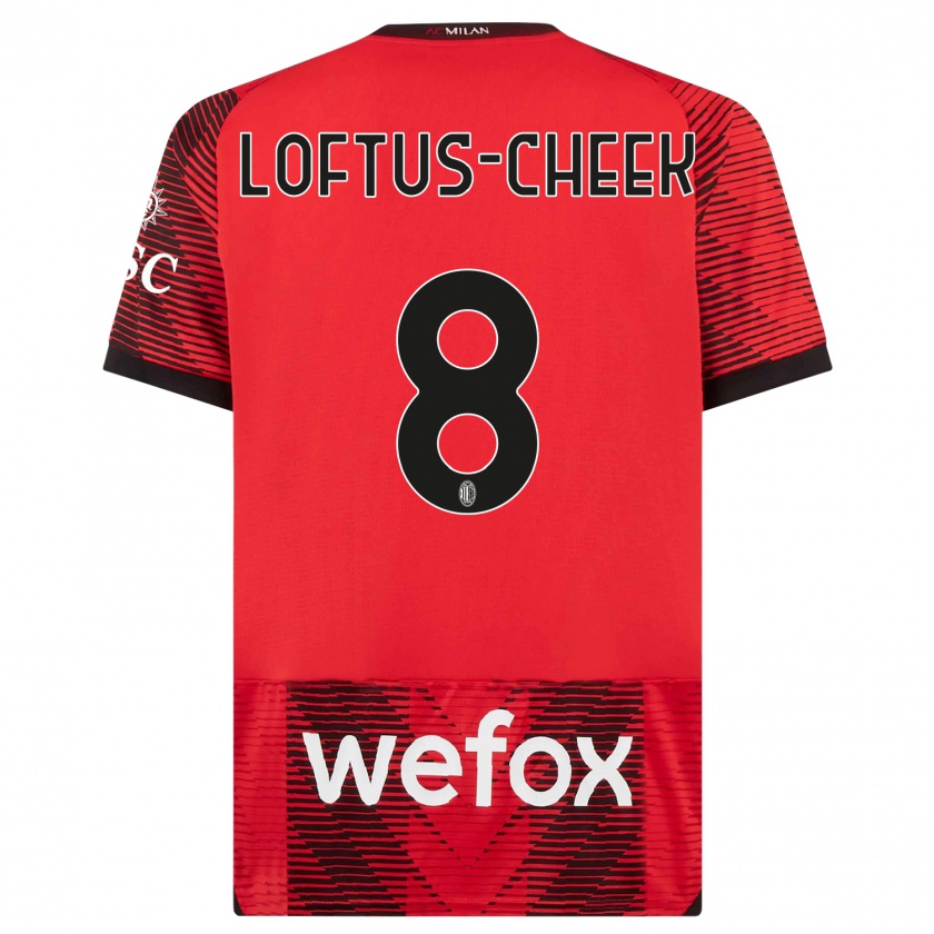 Kandiny Kinderen Ruben Loftus-Cheek #8 Rood Zwart Thuisshirt Thuistenue 2023/24 T-Shirt België