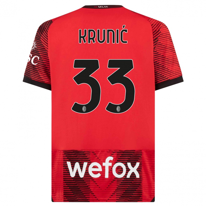 Kandiny Bambino Maglia Rade Krunic #33 Rosso Nero Kit Gara Home 2023/24 Maglietta