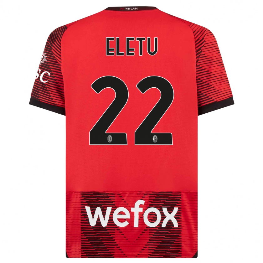 Kandiny Niño Camiseta Victor Eletu #22 Negro Rojo 1ª Equipación 2023/24 La Camisa