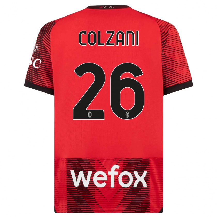 Kandiny Kinderen Edoardo Colzani #26 Rood Zwart Thuisshirt Thuistenue 2023/24 T-Shirt België