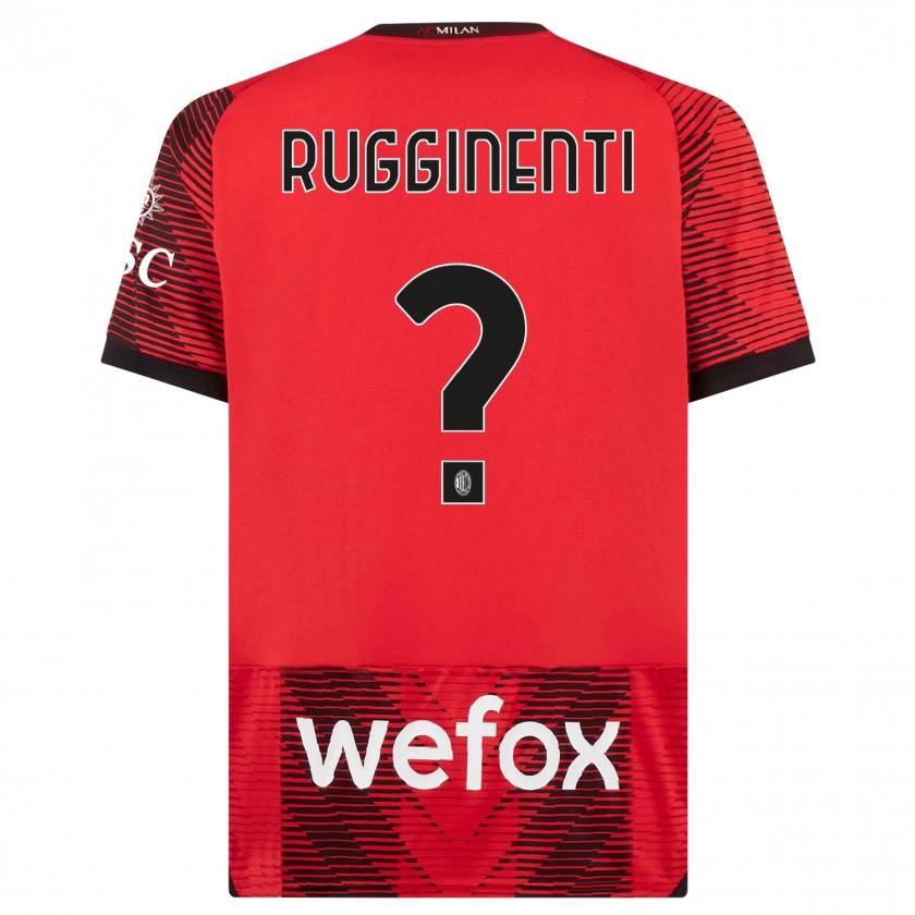 Kandiny Niño Camiseta Omar Rugginenti #0 Negro Rojo 1ª Equipación 2023/24 La Camisa