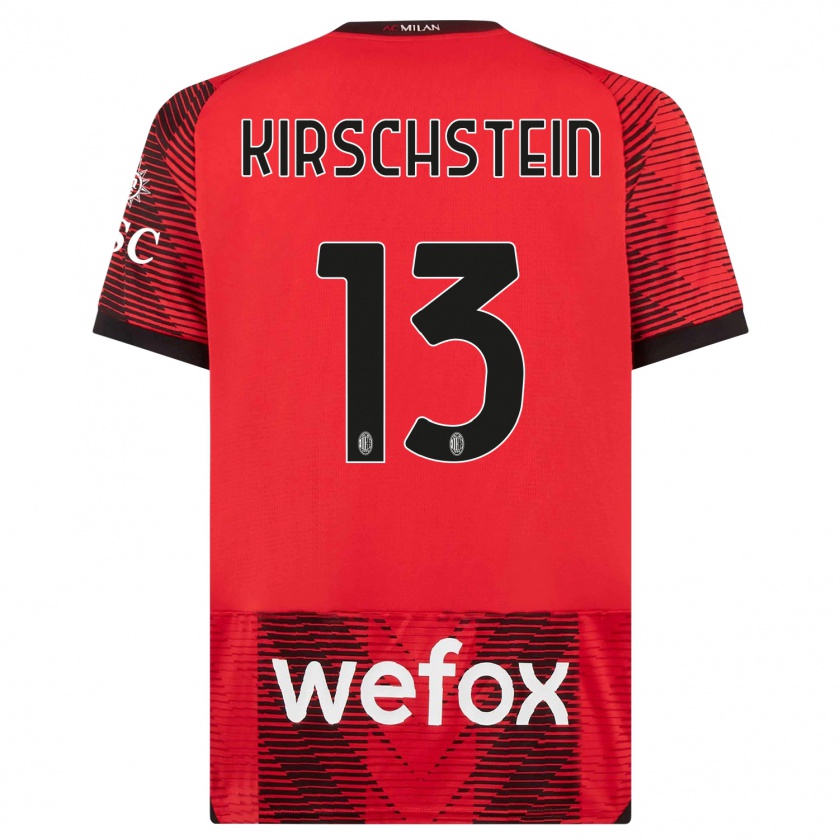 Kandiny Niño Camiseta Merle Kirschstein #13 Negro Rojo 1ª Equipación 2023/24 La Camisa