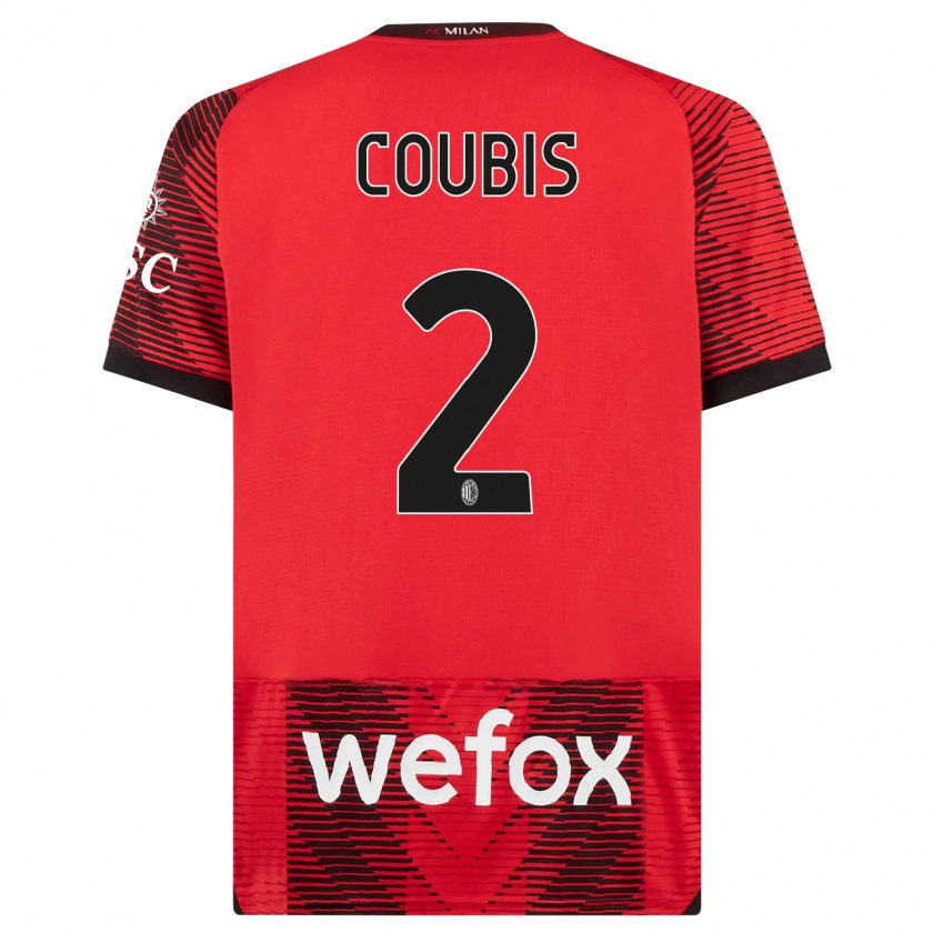 Kandiny Bambino Maglia Andrei Coubis #2 Rosso Nero Kit Gara Home 2023/24 Maglietta