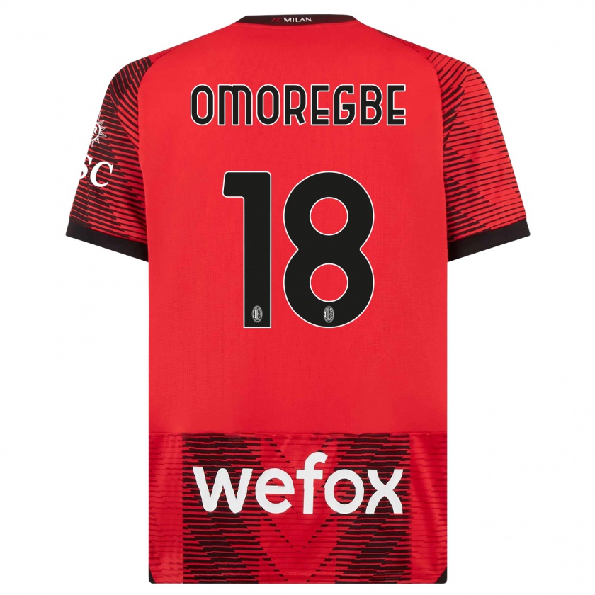 Kandiny Kinderen Bob Murphy Omoregbe #18 Rood Zwart Thuisshirt Thuistenue 2023/24 T-Shirt België