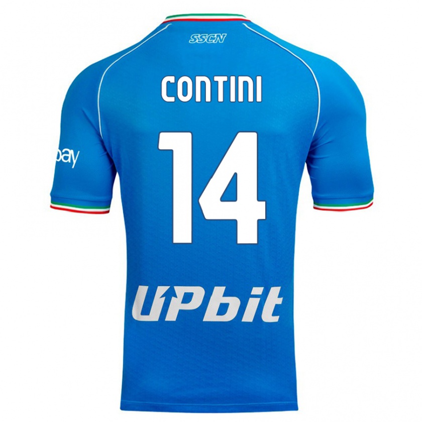 Kandiny Bambino Maglia Nikita Contini #14 Cielo Blu Kit Gara Home 2023/24 Maglietta