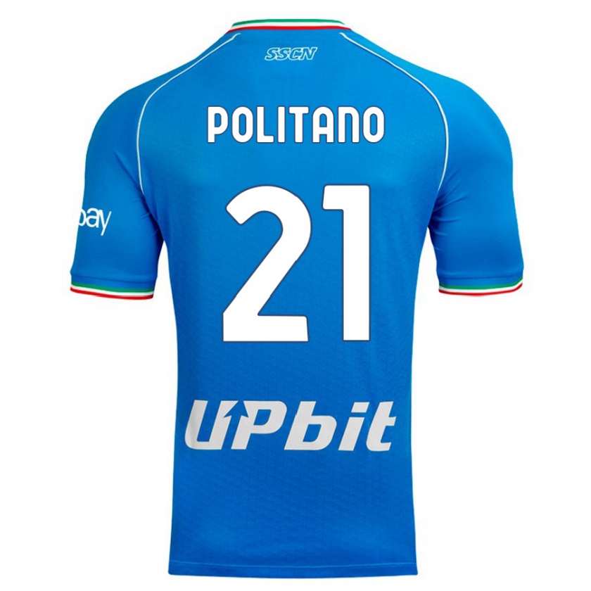 Kandiny Bambino Maglia Matteo Politano #21 Cielo Blu Kit Gara Home 2023/24 Maglietta