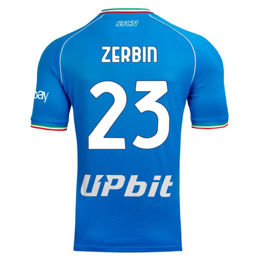 Kandiny Bambino Maglia Alessio Zerbin #23 Cielo Blu Kit Gara Home 2023/24 Maglietta