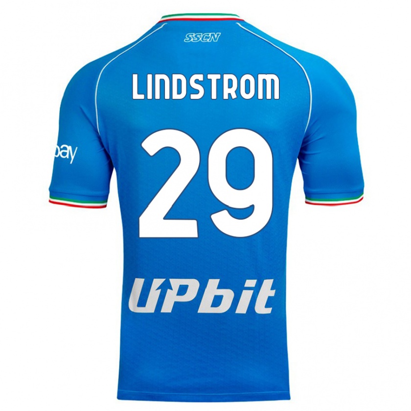 Kandiny Kinder Jesper Lindstrøm #29 Himmelblau Heimtrikot Trikot 2023/24 T-Shirt Österreich