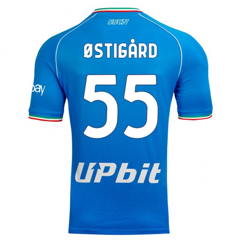 Kandiny Kinder Leo Østigård #55 Himmelblau Heimtrikot Trikot 2023/24 T-Shirt Österreich