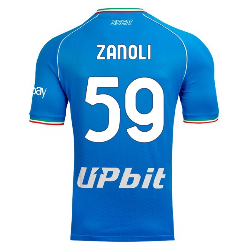 Kandiny Kinderen Alessandro Zanoli #59 Hemelsblauw Thuisshirt Thuistenue 2023/24 T-Shirt België