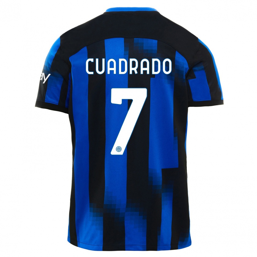 Kandiny Kinderen Juan Cuadrado #7 Zwart Blauw Thuisshirt Thuistenue 2023/24 T-Shirt België