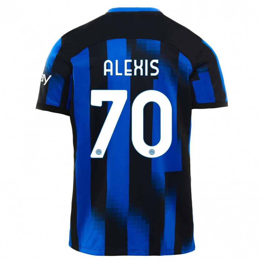 Kandiny Kinderen Alexis Sánchez #70 Zwart Blauw Thuisshirt Thuistenue 2023/24 T-Shirt België