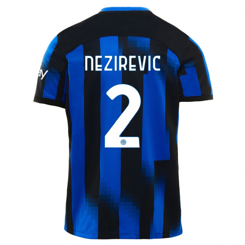 Kandiny Niño Camiseta Alem Nezirevic #2 Azul Negro 1ª Equipación 2023/24 La Camisa