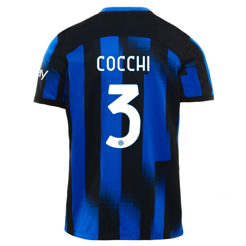 Kandiny Bambino Maglia Matteo Cocchi #3 Nero Blu Kit Gara Home 2023/24 Maglietta