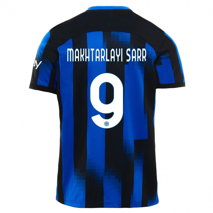 Kandiny Kinderen Amadou Makhtarlayi Sarr #9 Zwart Blauw Thuisshirt Thuistenue 2023/24 T-Shirt België