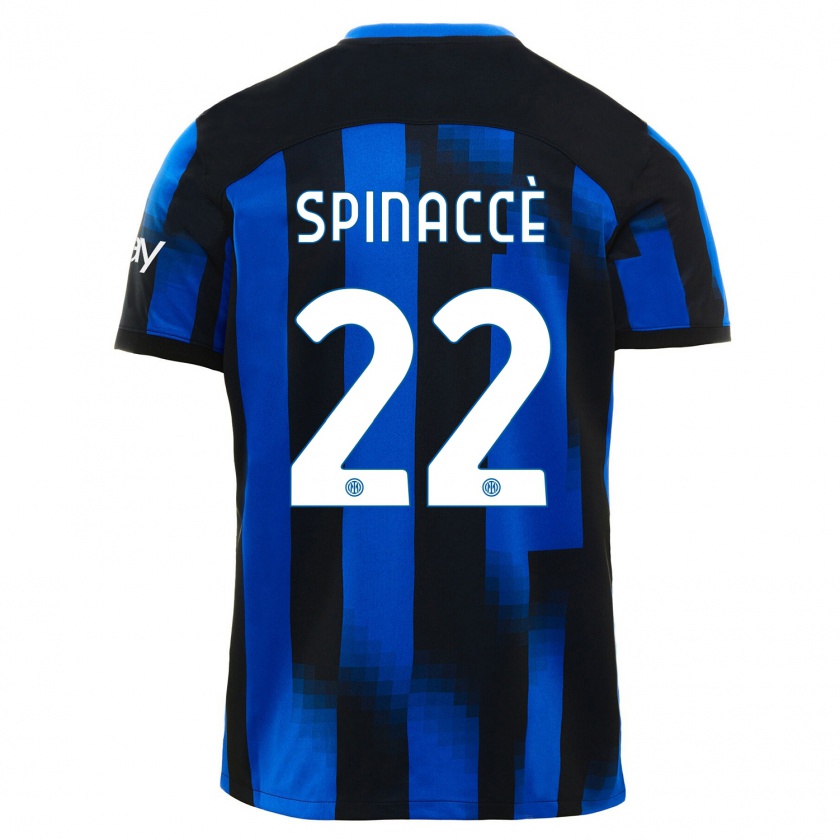 Kandiny Kinderen Matteo Spinaccè #22 Zwart Blauw Thuisshirt Thuistenue 2023/24 T-Shirt België