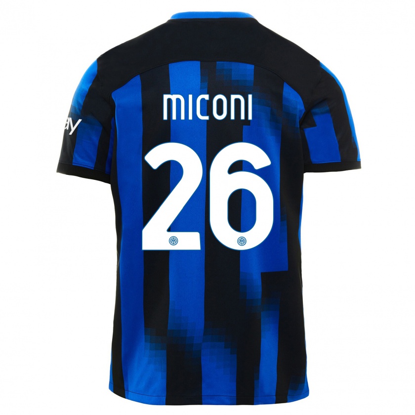 Kandiny Bambino Maglia Riccardo Miconi #26 Nero Blu Kit Gara Home 2023/24 Maglietta