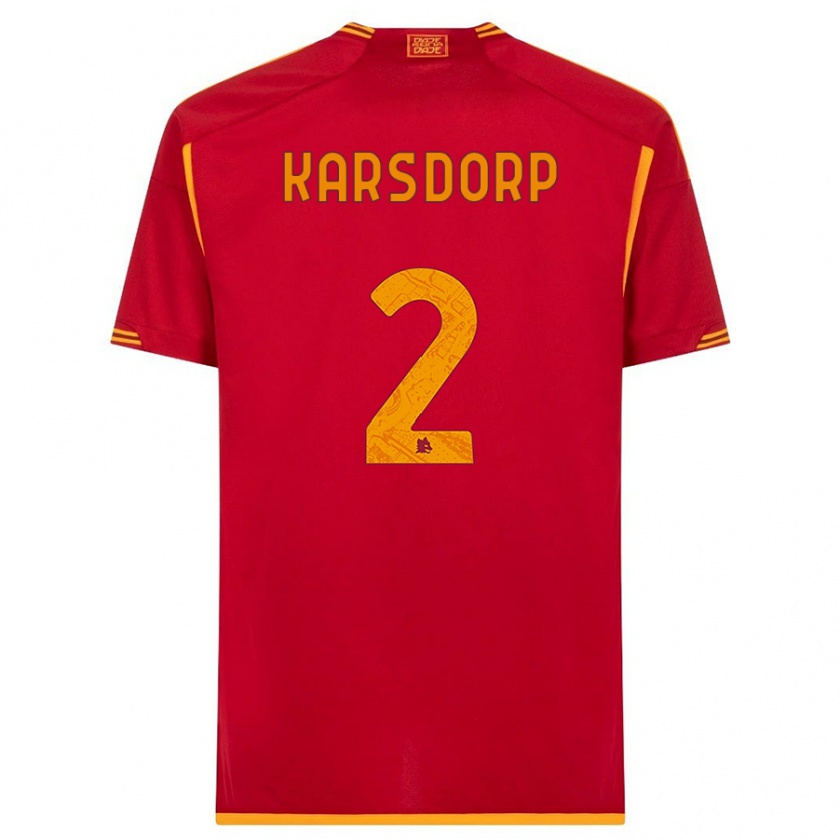 Kandiny Niño Camiseta Rick Karsdorp #2 Rojo 1ª Equipación 2023/24 La Camisa