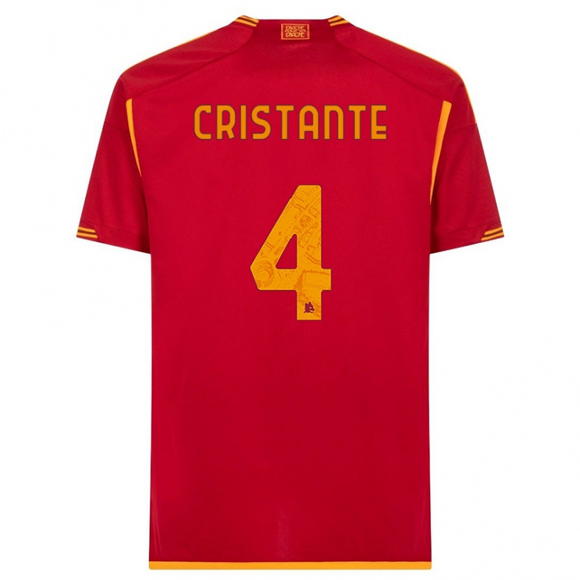 Kandiny Bambino Maglia Bryan Cristante #4 Rosso Kit Gara Home 2023/24 Maglietta