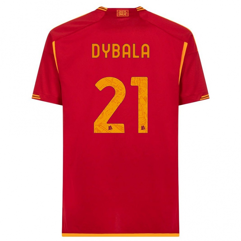 Kandiny Kinderen Paulo Dybala #21 Rood Thuisshirt Thuistenue 2023/24 T-Shirt België