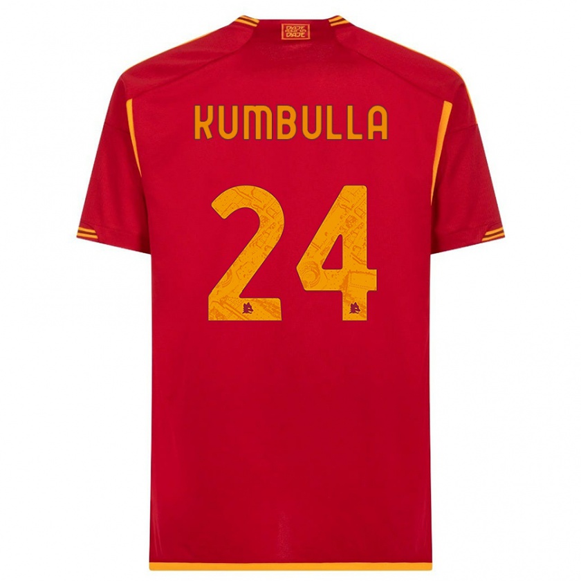 Kandiny Kinderen Marash Kumbulla #24 Rood Thuisshirt Thuistenue 2023/24 T-Shirt België